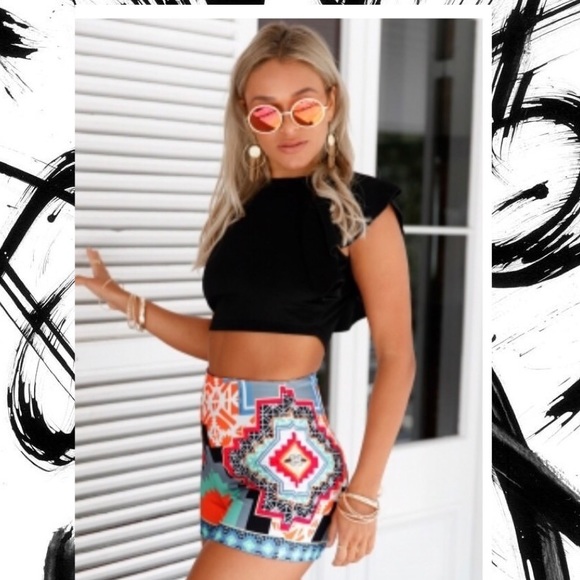 Fashion Print Party High Waist Shorts - Picture 2 of 3